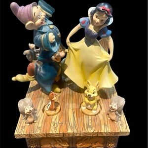 RARE! Snow White Dwarfs Dancing Music Box. No flaws, working. Woodland a…